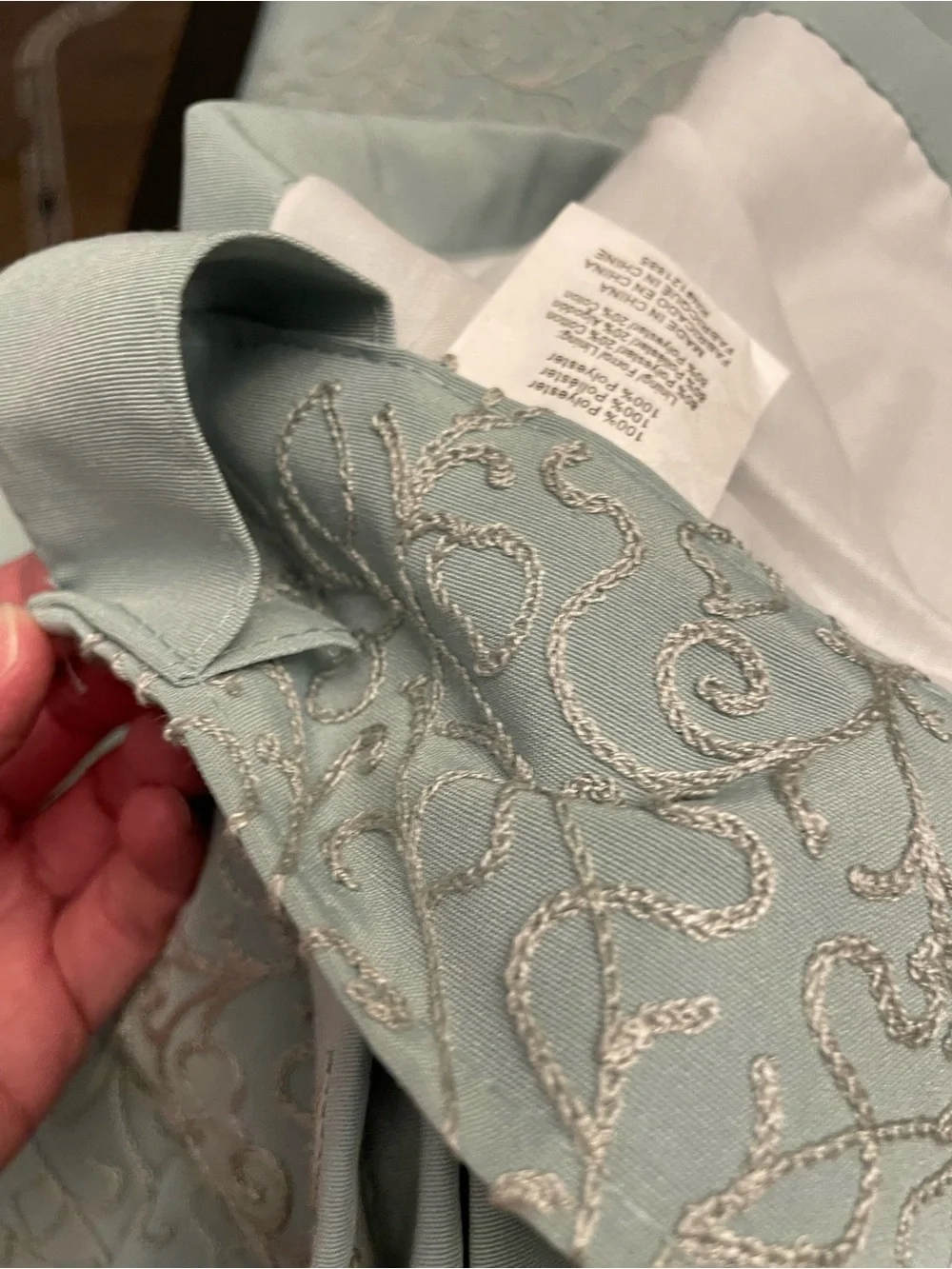 Elegant Sage Embroidered curtains - 4 panels